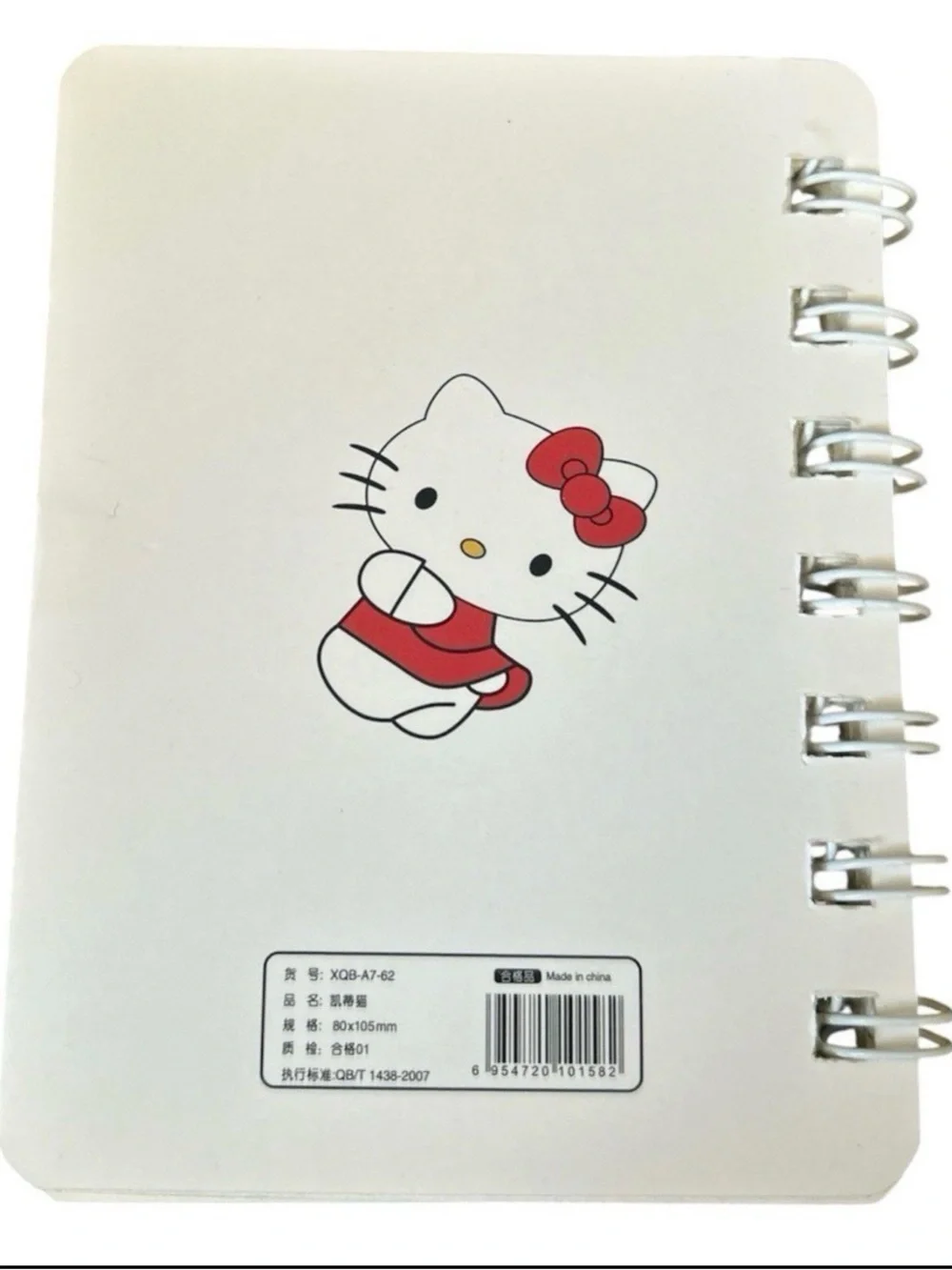 Hello Kitty Mini Spiral Notebook Lined Journal Stationery Sanrio Red White Cute